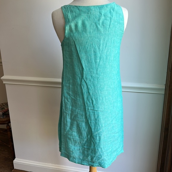 Vineyard Vines Teal Linen Swing Dress Sleeveless Size 4 Beachy Coastal EUC - Picture 5 of 8
